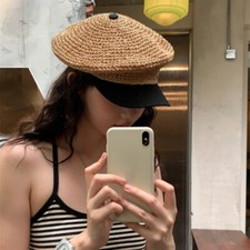 Lady Straw Hat Cap Beret Newsboy Cabbie Classic Baggy Casual Summer New Holiday