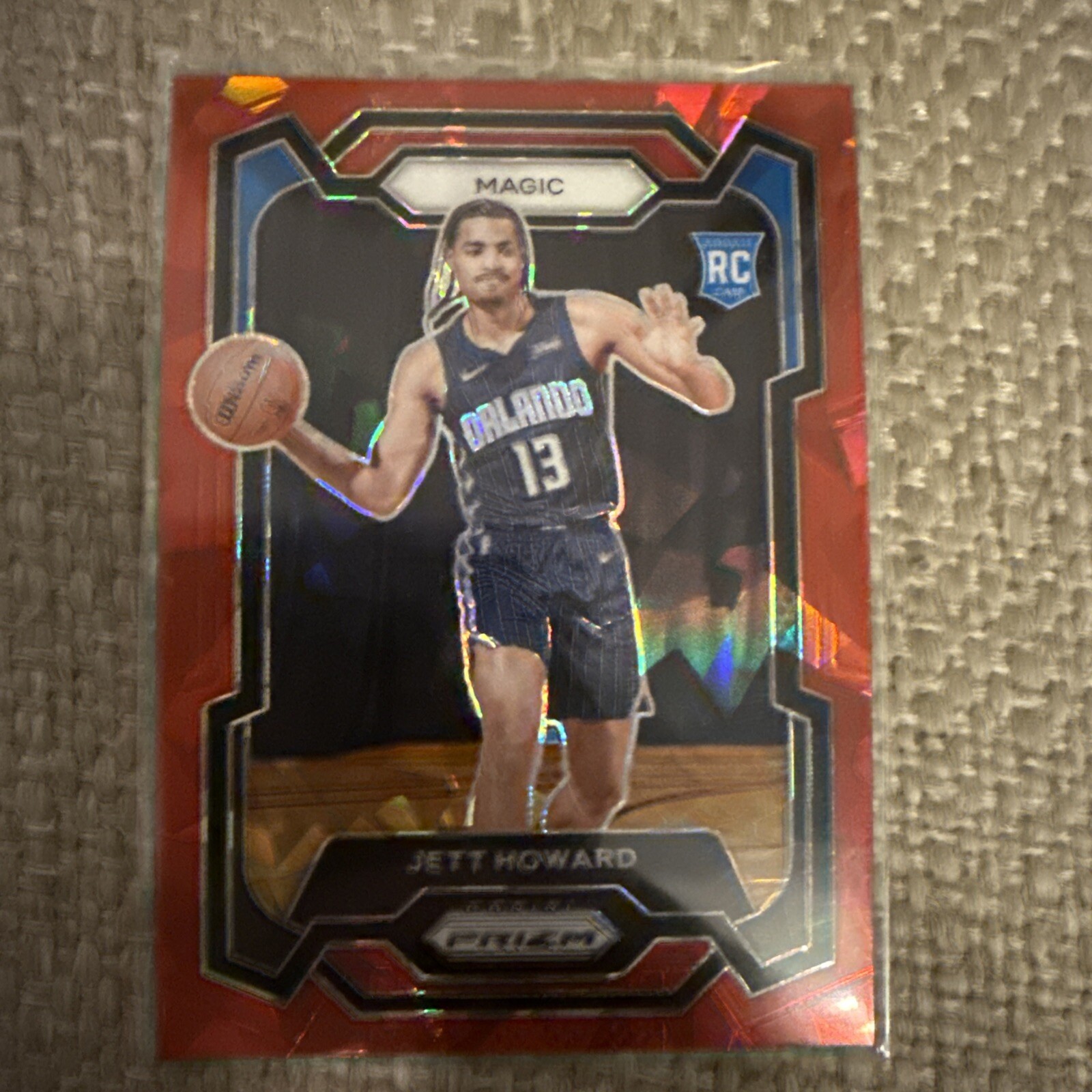 Jett Howard RC 2023-24 Panini Prizm Prizm Red Cracked Ice Magic #132 Rookie
