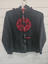 Vtg 90s Rare SPITFIRE WHEELS Punk Skate Hooded Sweatshirt Skateboard DISTRESSED