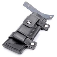 7" Leather Belt Straight Sheath For Fixed Knife W/Pouch Knives Sheaths Case Hunt