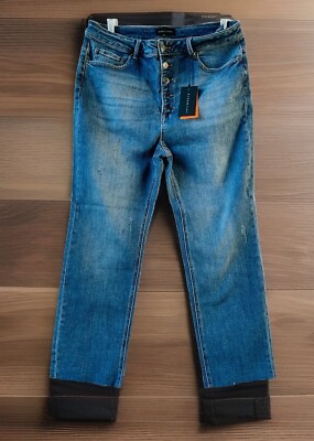 Risen Mid Rise Button Fly Relaxed Skinny Jeans Women s Plus Size 2XL Brand New