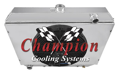 Atom 3 Row Radiator 26'',16'' Fan,Shroud for 1970-1973 Barracuda Big Block #CC375B