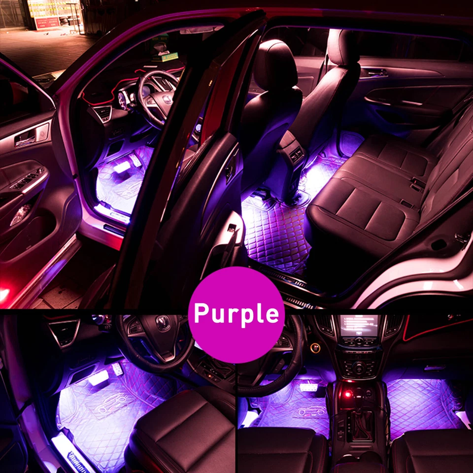 car RGB USB Phone Control LED Interior Atmosphere Light lamp for Dodge Jeep Ram - Image 2 of 4