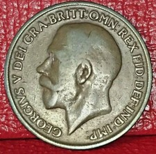 1918-KN GREAT BRITAIN KING GEORGE V ONE PENNY BRONZE COIN KM# 810
