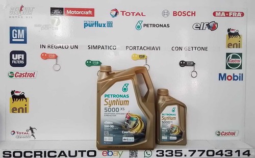 6 Litri Olio Motore Petronas Syntium 5000 Xs 5W30 FCA 955535 S3 Synthetic C2/C3 - Foto 2 di 6