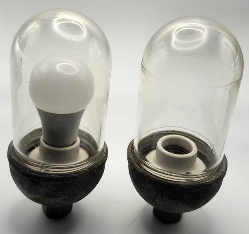 Vintage Appleton Light Fixture & Glass Globe Factory Industrial Lighting.