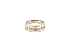 14KT White Gold 6.68 Grams Men's Diamond Ring Size 7.5, 50pts tw