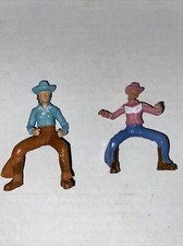 Vgt Miniature Cowgirl/boy Plastic Toy Figure Wild West Western Rodeo Lot of 2