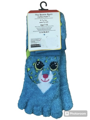 ty Beanie Boos Leona the Cat Toe Socks Age 7-12 Blue New with Tags Free Shipping - Picture 5 of 7