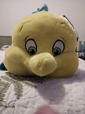 Disney The Little Mermaid Flounder Plush NEW XXL HUGE 21 INCHES Pillow Pocket