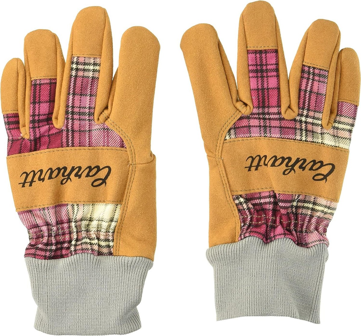 Carhartt Women's Suede Work-Knit Gloves Medium, Wild Rose Plaid | eBay
