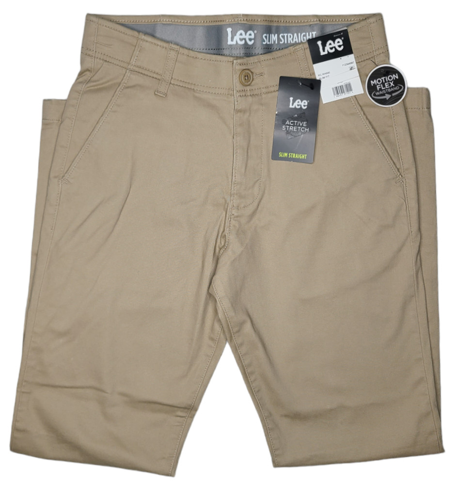 Lee #11598 NEW Men's Active Stretch Motion Flex Waistband Slim Straight Pants
