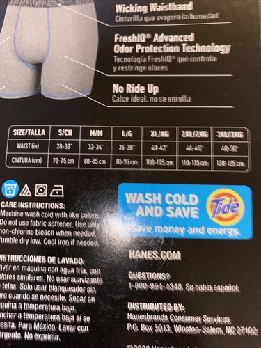 Hanes Mens Size Small X-Temp Performance Boxer Briefs 3 Pair. B107 - Picture 4 of 5