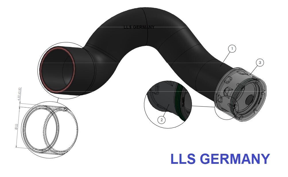 Ladeluftkühler Turboschlauch Für TOUAREG I 3.0 TDI - TOUAREG II 3.0 TDI / Q7 3.0 TDI 7L6145738A 7L6145738