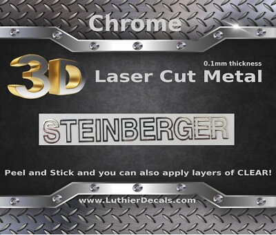 Steinberger  Guitar Decal Headstock Restorations 3D laser Cut Metal Logo M69b