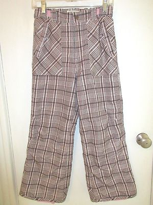 Plaid Snow Pants Turbine Boardwear E408 Pink Cream Plaid Lined