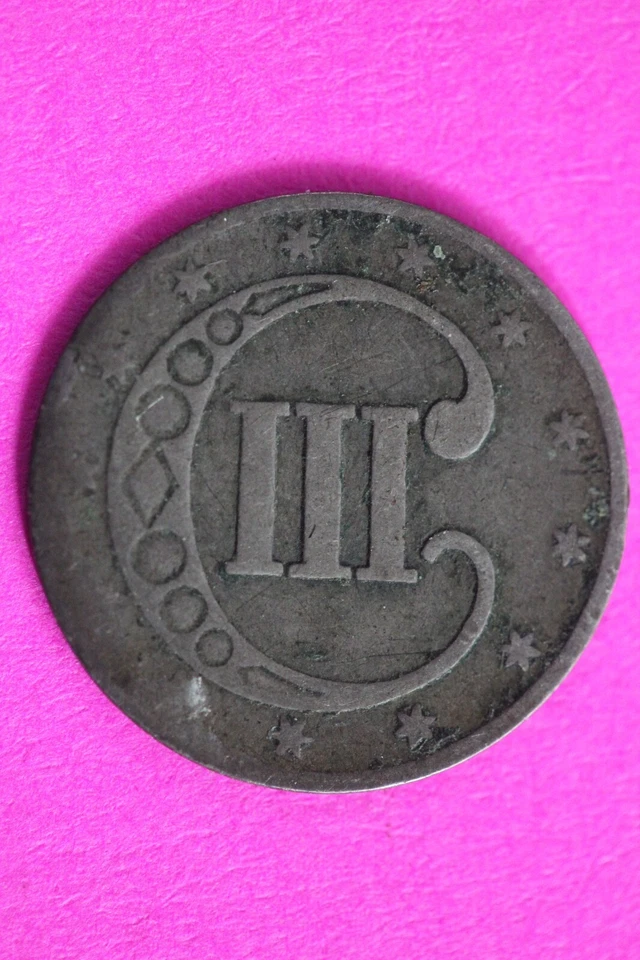 1853 Trime 3 Three Cent Silver Dime Exact Coin Shown In Pics Key Date 61 - Image 2 of 3