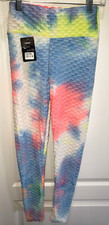 women s NEW NWT COLORFUL STRETCH LEGGINGS size SMALL/MEDIUM FLAT SEAMS