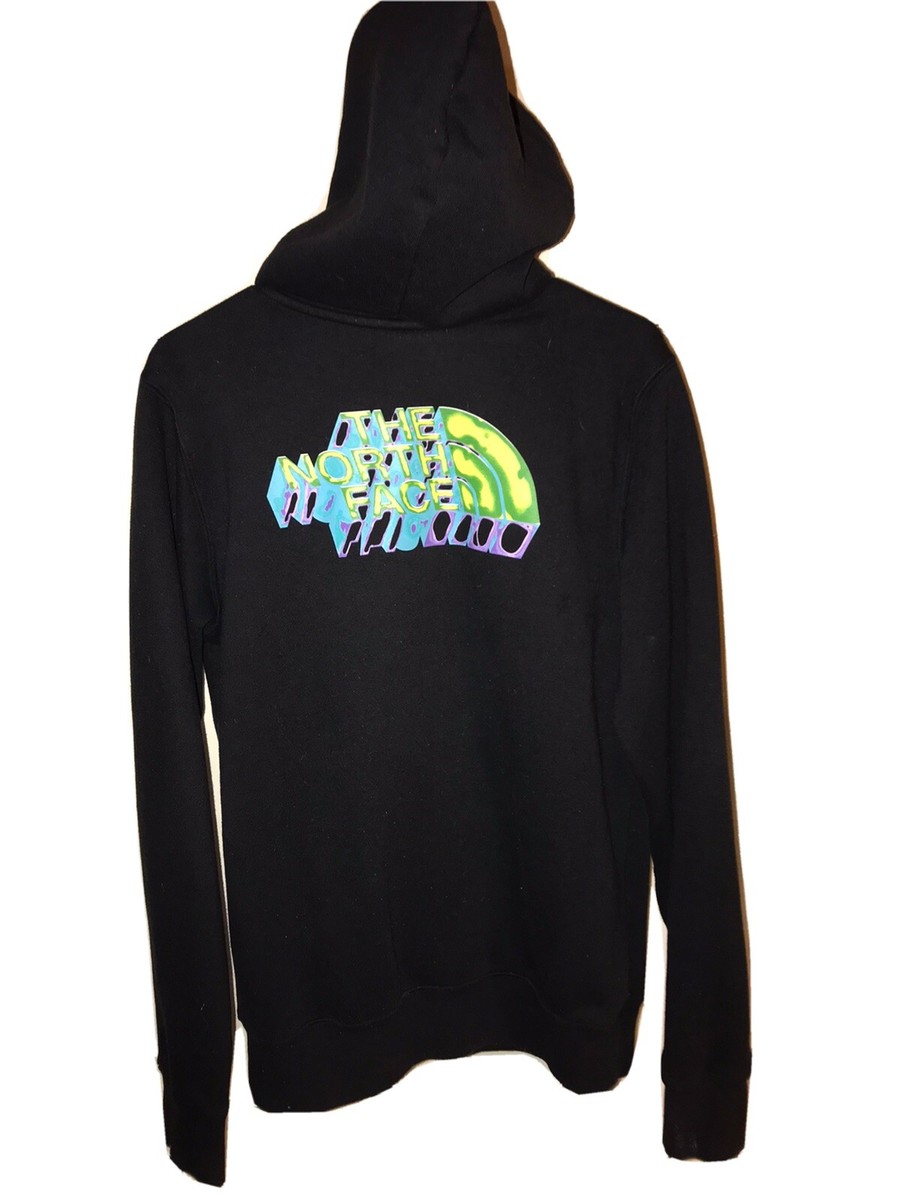 The North Face Black 3D Neon Spell Out Graphics Crewneck Hoodie Adult Men Sz SP