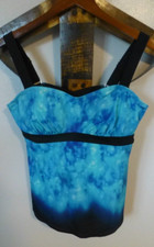 ATHLETA Bali Pura Underwire Tankini Swim Top in Bora Bora Blue Size 36 B/C