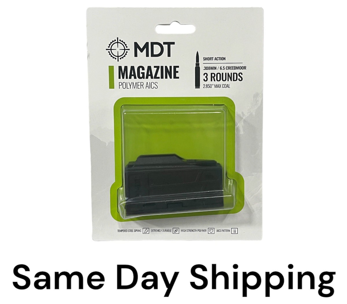 MDT Magazine 308 Win/6.5 Creedmoor 3 Rounds Poly Short Action AICS