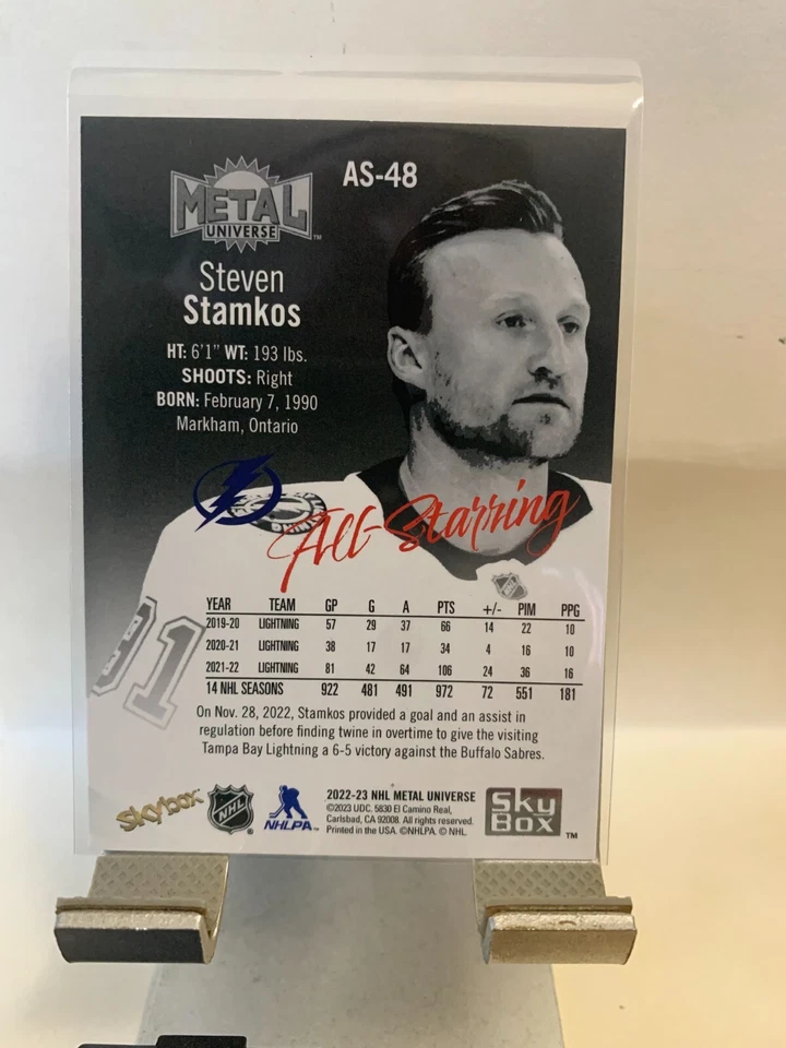 2022-23 Skybox Metal Universe All Starring Steven Stamkos No. AS-48 - Image 2 of 2