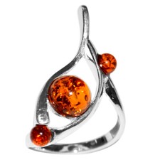 4g Authentic Baltic Amber 925 Sterling Silver Ring Jewelry N-A7444 s.6.5