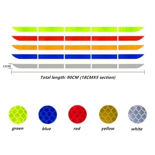 35.2"Green Trunk Reflective Stripe Sticker High-Intensity Night Visibility Decal - Picture 10 of 11