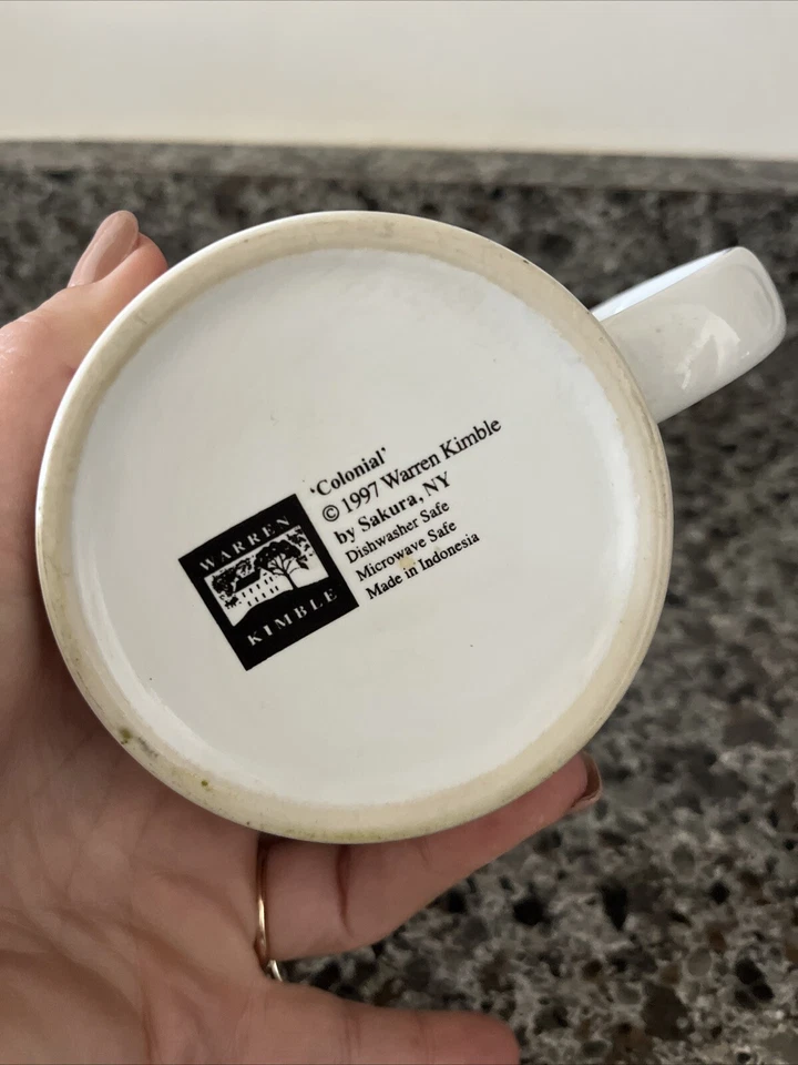 1 taza de café colonial Warren Kimble Sakura NY AMERICAN FLAG Foto 4 de 4