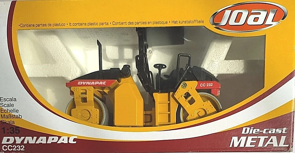 JOAL 1:35 DIE CAST MEZZO DA LAVORO RULLO VIBRANTE DYNAPAC CC 232   ART  199 - Immagine 2 di 3