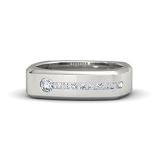 Round 0.50 Ct Natural Diamond Engagement Men's Band 14K White Gold Size 10 11
