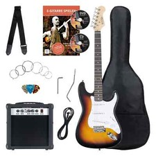 Set Chittara Elettrica Strat Single Coil 25W Amplificatore Corde Borsa Sunburst