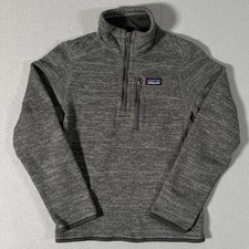 Patagonia Better Sweater 1/4 Zip Pullover Jacket Kids Boys Small Gray 65706