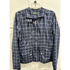 Ralph Lauren Active Women's Navy White Grid Print Lightweight Jacket Medium
