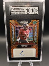 2024 Panini Prizm Draft Cameron Ward Orange Wave Auto /75 SGC 10/10 Rookie POP 1