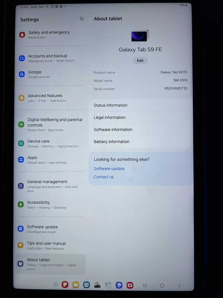 Samsung 10.9" Galaxy Tab S9 FE 128GB Tablet Wi-Fi SM-X510(*DEMO* (READ DETAILS) - Image 4 of 4