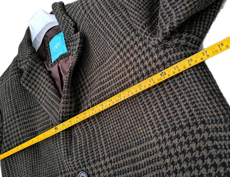 ZARA HARRY LAMBERT LONG  OVERCOAT IN KHAKI .OVERSIZED FIT .WOOL BLEND .SIZE... - Image 2 of 4