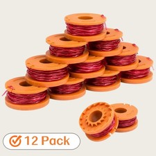 6/12pk WA0010 String Trimmer Spool Line For WORX Grass Trimmer/ Weed Edger, 10ft