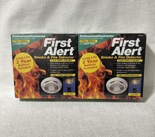 2 X First Alert Professional Contractor Smoke & Fire Detectors Model SA92LT.