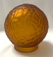5" Glass Globe Ball Lamp Shade 3" Fitter Neck Amber Brain (#027/28/35/37/38/47)
