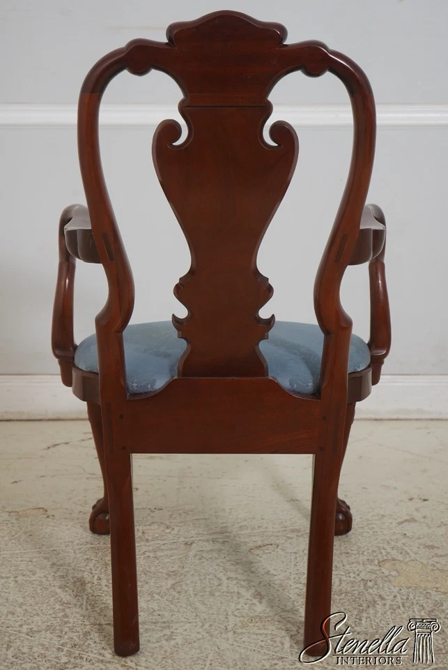 70431: Sillón KINDEL Winterthur caoba con tela damasco azul Foto 4 de 4