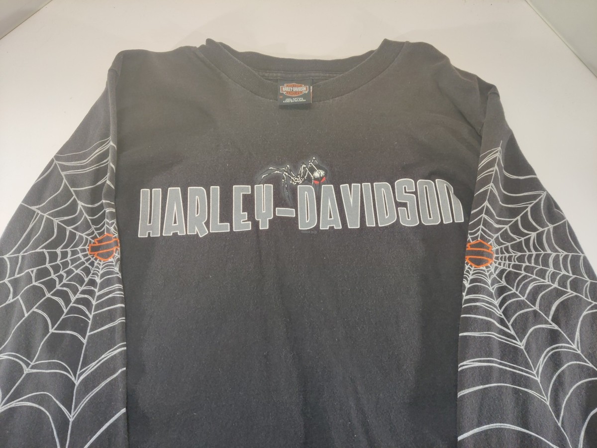 Vintage Harley Davidson Spider Web Long Sleeve Shirt Medium Travis