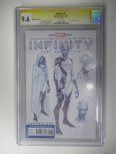 2013 Marvel Infinity # 1 Jerome Opena 1:50 CGC SS 9.6 Signed Jim Cheung