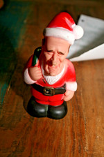 Vintage  U.S. President George H.W. Bush Santa Claus Happy Squeaker Rubber Toy