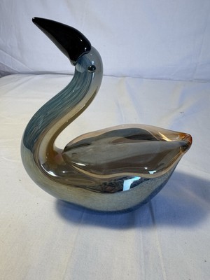 Handmade Glass Decoration Creative Glazed Colored Modern Sculpture Crane Statue
