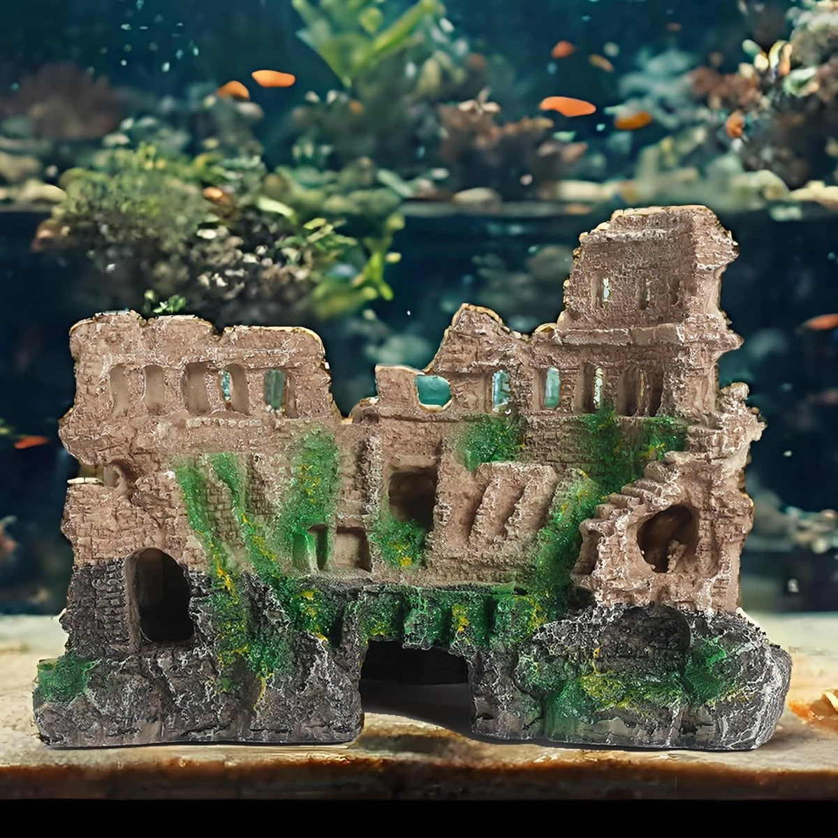 emours Aquarium decoration aquarium landscape ornament vintage ruins roman column