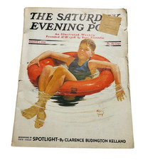 1936 AUGUST 1 SATURDAY EVENING POST MAGAZINE - Boy Tubing 5 Cent 1936 AUGUST 1 SATURDAY EVENING POST MAGAZINE - Boy Tubing 5 Cent