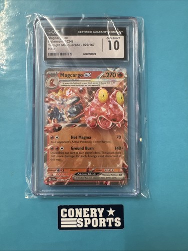 2024 POKEMON Magcargo ex Twilight Masquerade #029/167 Holo CGC 10 GEM MINT
