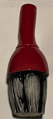 Studio Crafted Brick Red With Unique Black And White Base Vase 7  Signed Coleman