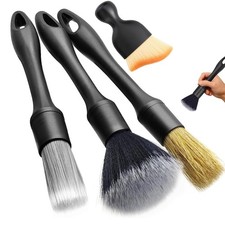 4 PCS Car Detailing Brush Set for Interior, Exterior, Vents, Wheels, Seats NEW